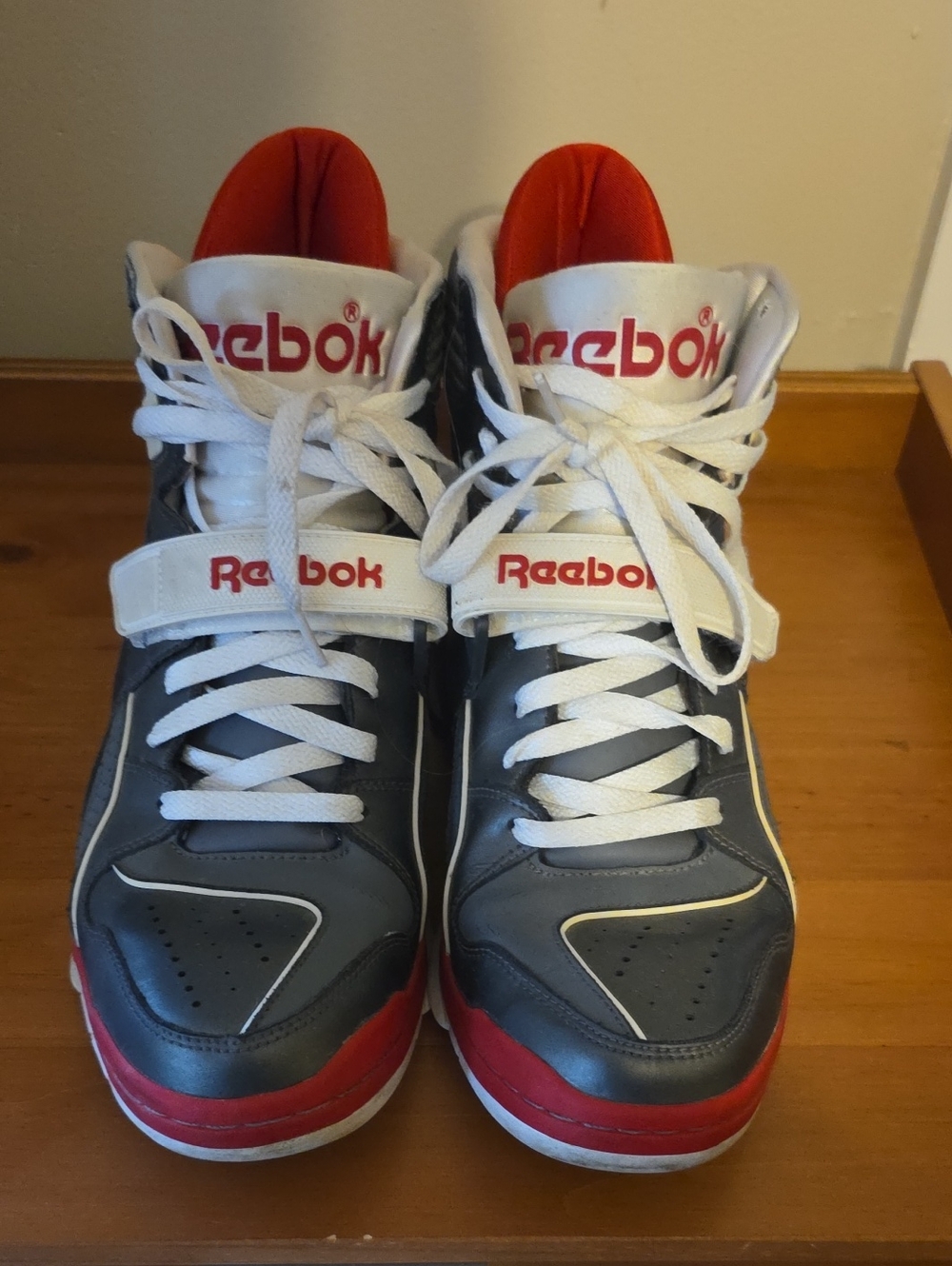 Reebok Men’s High-Top Sneakers - Black/Red/White Rare Commitment Shark